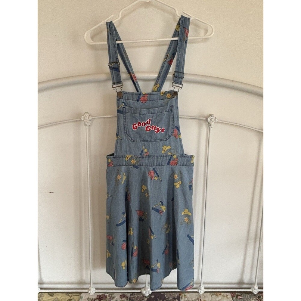 NWT Her Universe Chucky The Good Guys Dress Denim Jumper Small Halloween Horror
